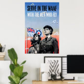 Serveer in de WAAF ~ Met de Mannen die vliegen Poster (Thuiskantoor)