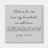 Serveer Jehovah...Schrift magneet ~ zilver (Voorkant)