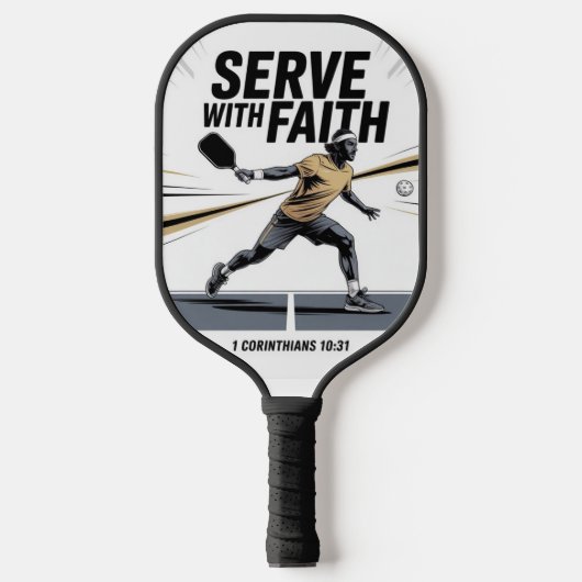 Serveer Met Geloof Christelijke Pickleball Paddle (Voorkant)