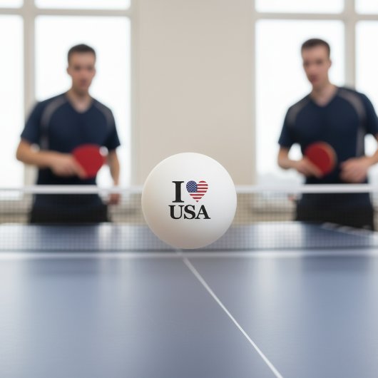 Serveer Spirit: "I ❤️ USA" Ping Pong Ball