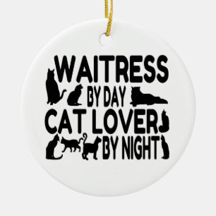 serveerster kattenliefhebber keramisch ornament