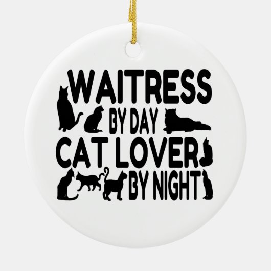 serveerster kattenliefhebber keramisch ornament (Achterkant)