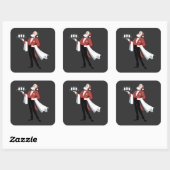 Serveerster Kerstman Kerst Santa Server Vierkante Sticker (Vel)