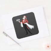 Serveerster Kerstman Kerst Santa Server Vierkante Sticker (Envelop)