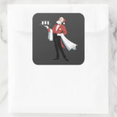 Serveerster Kerstman Kerst Santa Server Vierkante Sticker (Tas)