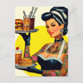serveerster pin-up briefkaart (Voorkant)