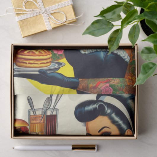 serveerster pin-up tissuepapier (Geschenk)