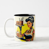 serveerster pin-up tweekleurige koffiemok (Links)