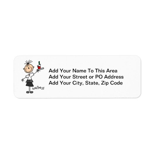 Serveerster Stickfiguur Etiket (Voorkant)