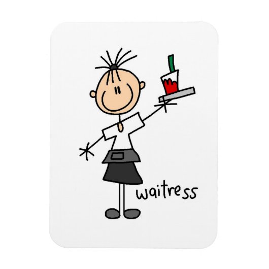 Serveerster Stickfiguur Magneet (Verticaal)