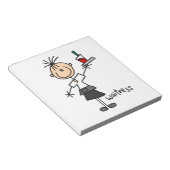 Serveerster Stickfiguur Notitieblok (Schuin)