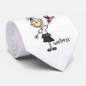 Serveerster Stickfiguur Stropdas (Opgerold)