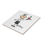 Serveerster Stickfiguur Tegeltje (Zijkant)