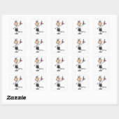 Serveerster Stickfiguur Vierkante Sticker (Vel)
