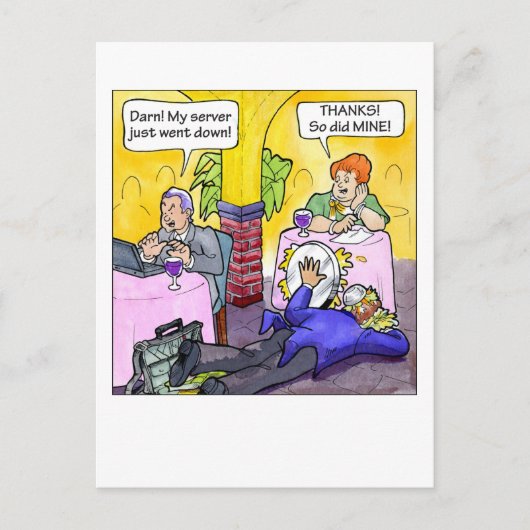 Server neer! briefkaart (Voorkant)