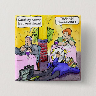 Server neer! vierkante button 5,1 cm