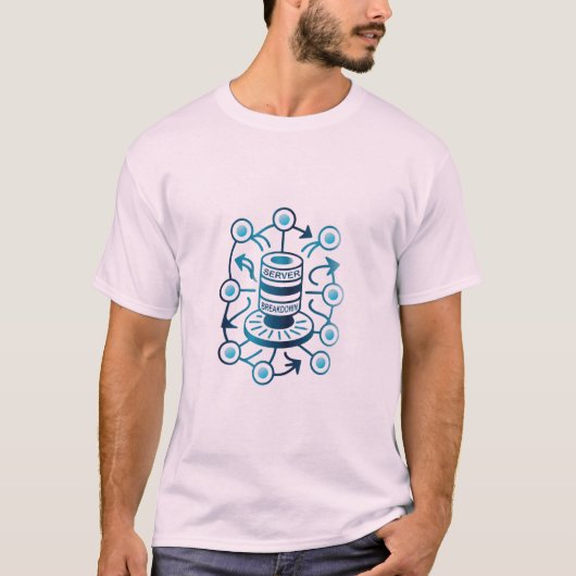 Server storing kapot Fun IT Tech Support T-Shirt (Voorkant)