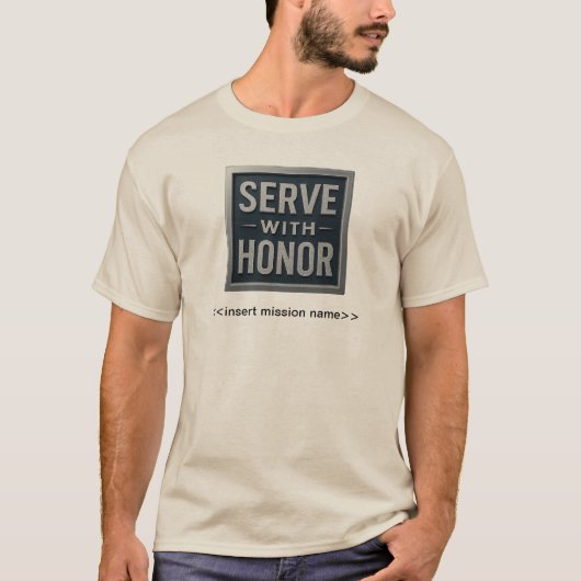 Serveren met Honor™ (LDS-missienaam) Mannen T-shirt (Voorkant)