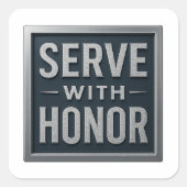 Serveren met Honor™ LDS Vierkante Sticker (Voorkant)