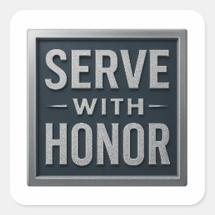 Serveren met Honor™ LDS Vierkante Sticker