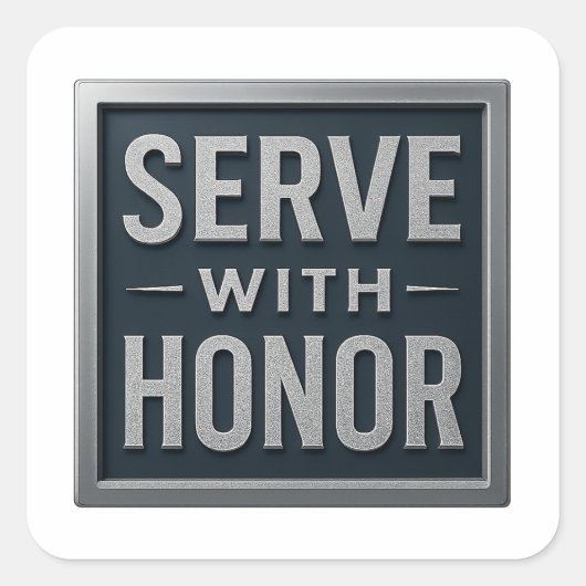 Serveren met Honor™ LDS Vierkante Sticker (Voorkant)