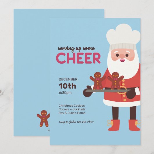 Serveren van wat Cheer Santa bakken peperkoek Kaart (Voorkant / Achterkant)