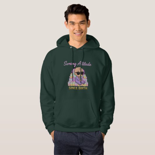Serverende Houding Sinds de Geboorte | Grappige Ba Hoodie (Voorkant volledig)