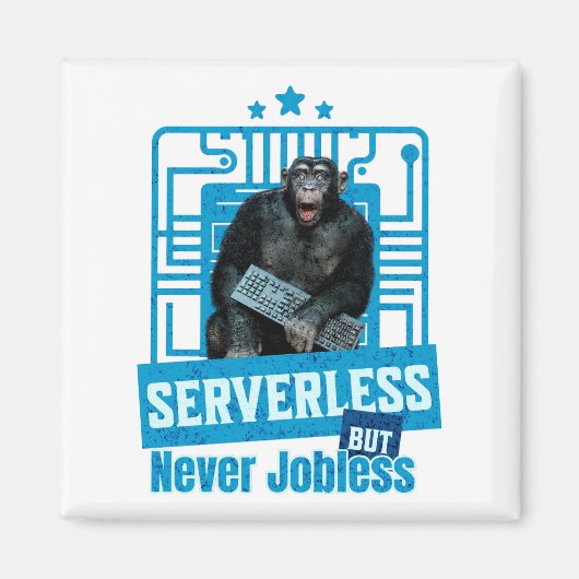 Serverloze Grappige Apen Ontwikkelaar Humor Magneet (Voorkant)