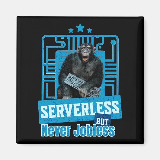 Serverloze Grappige Apen Ontwikkelaar Humor Magneet (Voorkant)