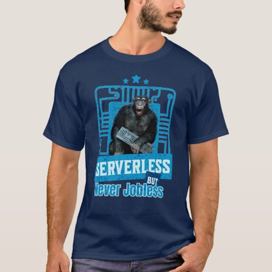 Serverloze Grappige Apen Ontwikkelaar Humor T-shirt (Voorkant)