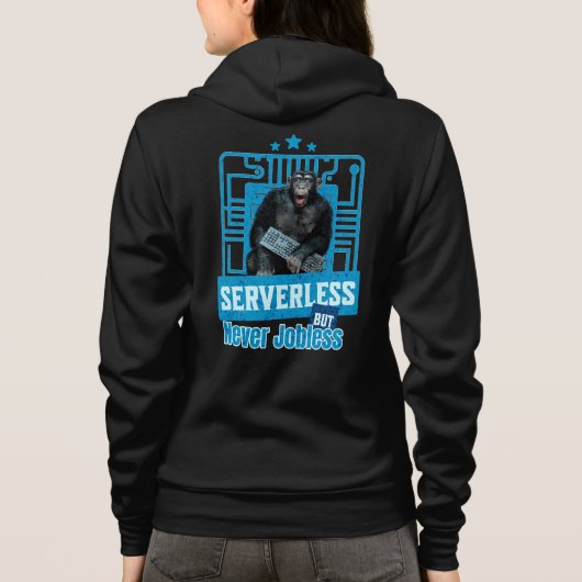 Serverloze Grappige Apen Ontwikkelaarshumor Hoodie (Achterkant)