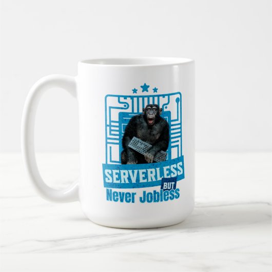 Serverloze Grappige Apen Ontwikkelaarshumor Koffiemok (Links)