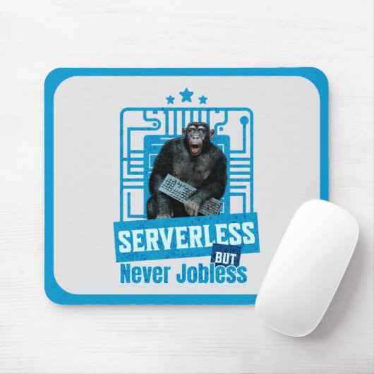 Serverloze Grappige Apen Ontwikkelaarshumor Muismat (Met muis)