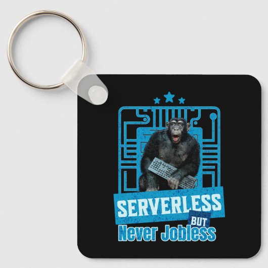Serverloze Grappige Apen Ontwikkelaarshumor Sleutelhanger (Voorkant)