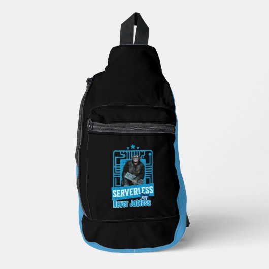 Serverloze Grappige Apen Ontwikkelaarshumor Sling Bag (Voorkant)