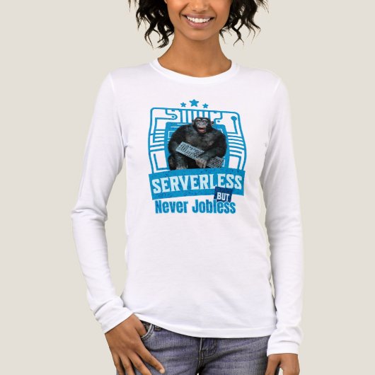 Serverloze Grappige Apen Ontwikkelaarshumor Tri-Blend Shirt (Voorkant volledig)