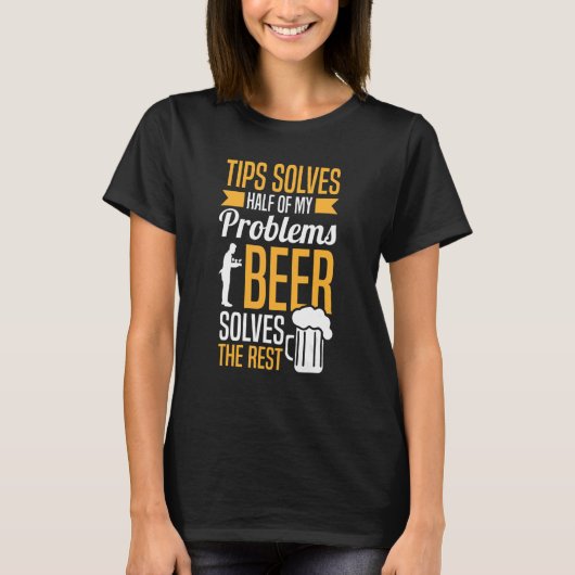 Servertips voor restaurants met banger Waiters T-shirt (Voorkant)