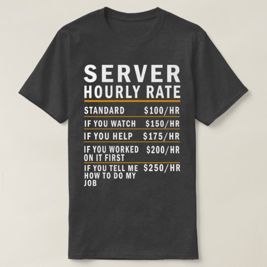 Serveruurtarief T-shirt (Design voorkant)