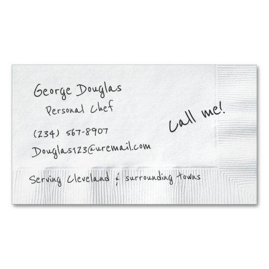 Servet achtergrond magnetisch visitekaartje (Voorkant)