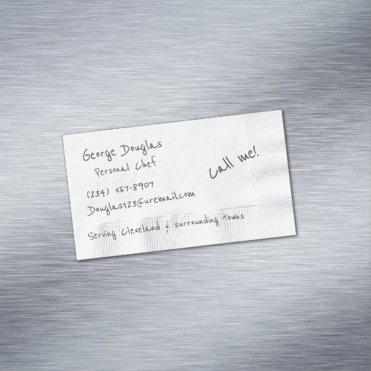 Servet achtergrond magnetisch visitekaartje (Voorbeeld)