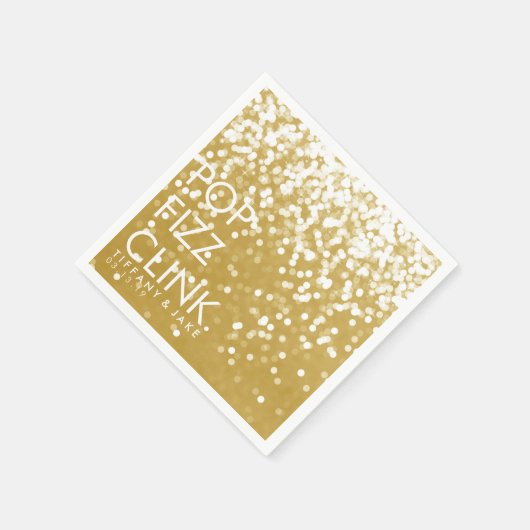 Servet - Mousserende Pop Fizz Clink Gold (Hoek)