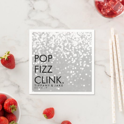 Servet - Mousserende Pop Fizz Clink Silver (Insitu)