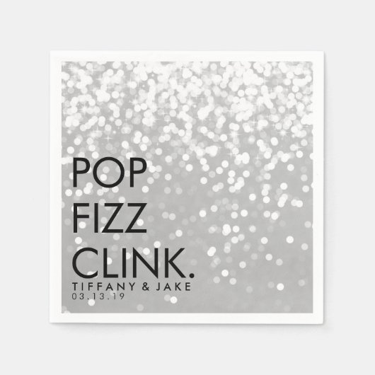 Servet - Mousserende Pop Fizz Clink Silver (Voorkant)