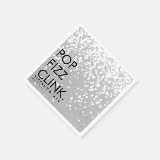 Servet - Mousserende Pop Fizz Clink Silver (Hoek)