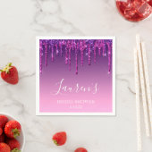 Servet - Paars & Roze Glitter Drip Bruidsfeest (Insitu)