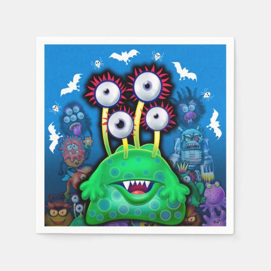 Servet voor Halloween feest Monsters (Voorkant)