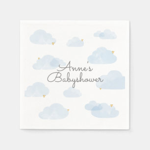 Servetten babyshower wolken lichtblauw jongen