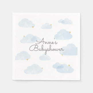 Servetten babyshower wolken lichtblauw jongen