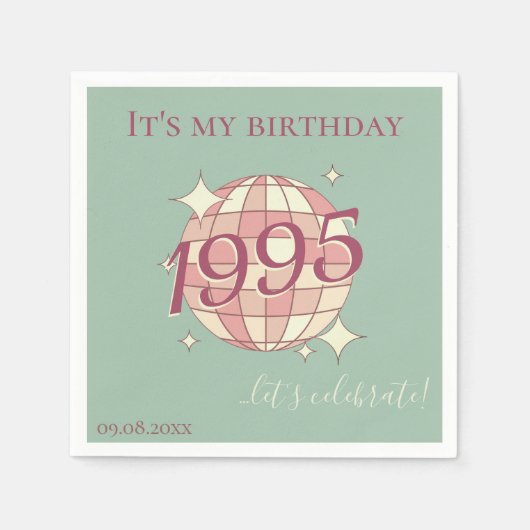 Servetten geboren in 1995 30ste verjaardag tafel d (Voorkant)