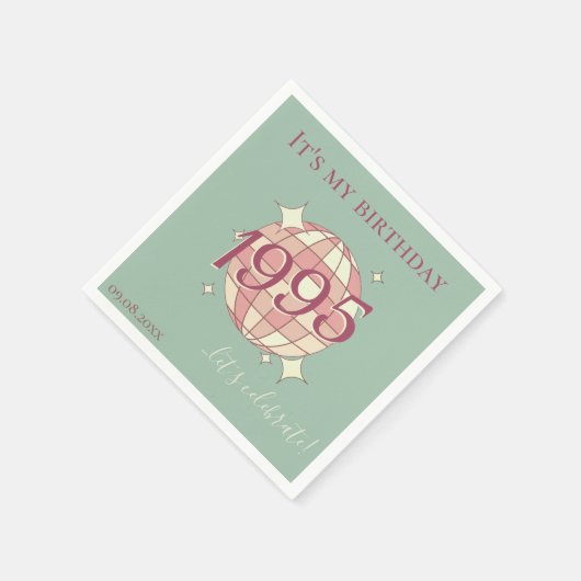 Servetten geboren in 1995 30ste verjaardag tafel d (Hoek)